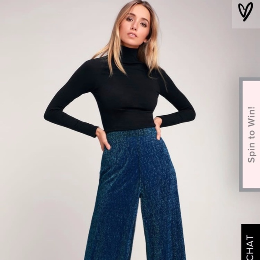 Black Backless Turtleneck Top